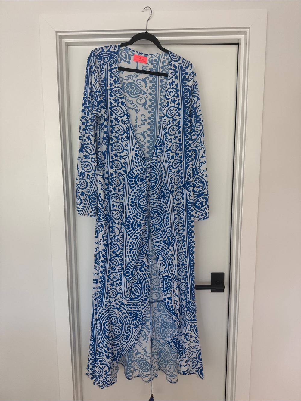 Maaji Blue and White Printed Beach Kimono